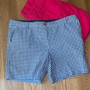 Talbots Blue and White Gingham Women's Shorts Size 14